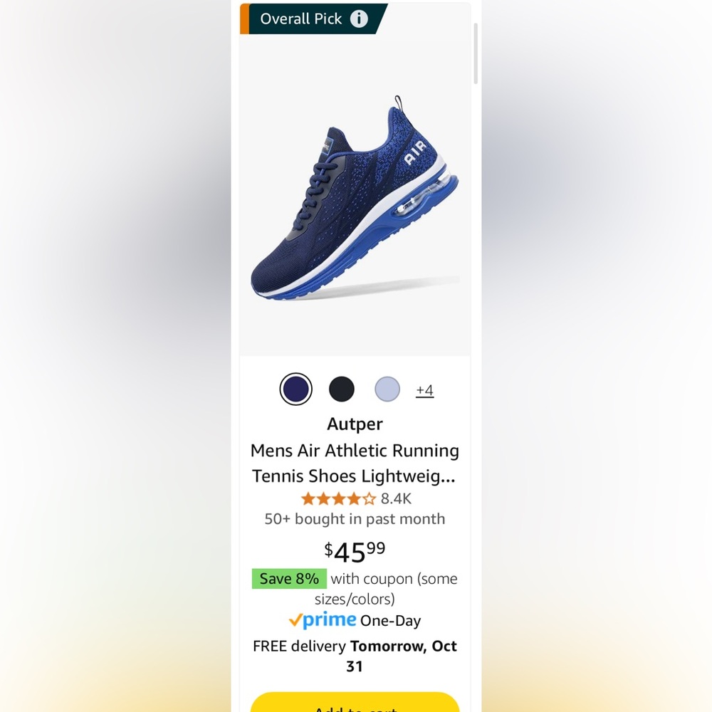 IIV Mens Air Running Shoes Casual Tennis Walking